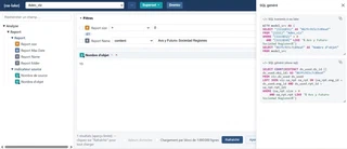 Screenshot: {oa-lake} semantic layer exploration interface — business object tree, filters, generated SQL and hand-off to Superset or Dremio