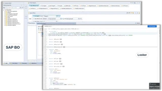 Capture d&rsquo;écran : Objets métier et modèles LookML – migrer de SAP BO vers GCP Looker
