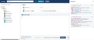 Capture d&rsquo;écran : interface d&rsquo;exploration de la couche sémantique {oa-lake}, arborescence d&rsquo;objets métier, filtres, SQL généré et bascule vers Superset ou Dremio